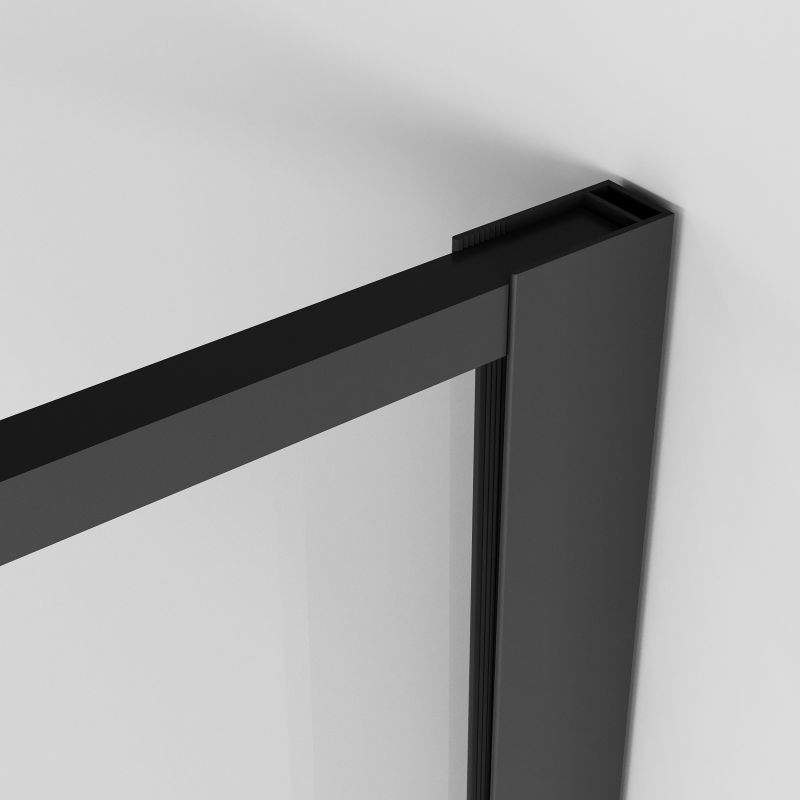 Душевая перегородка Niagara NG-680-90BLACK (90*195) черный матовый, стекло прозрачное с рисунком,1 место