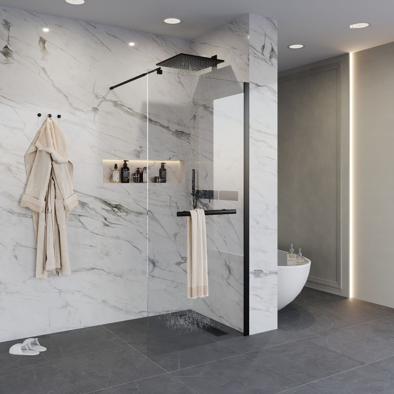 Душевая перегородка Niagara NG-681-10 BLACK (100x195), 1 место