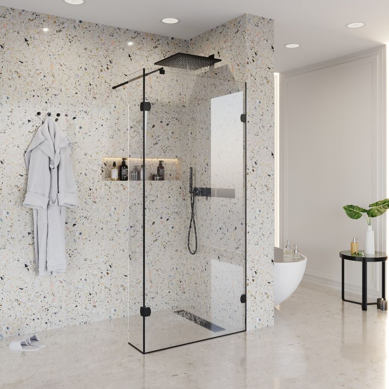 Душевая перегородка Niagara NG-682-90 BLACK (90x195), 1 место