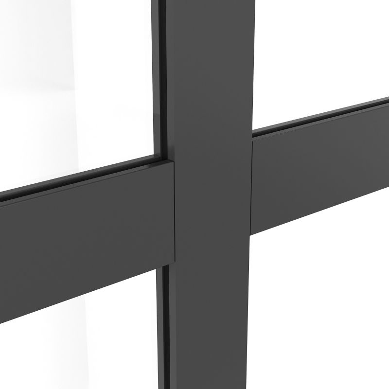 Душевая перегородка Niagara NG-686-90BLACK (90*195) черный матовый, стекло прозрачное с рисунком,1 место