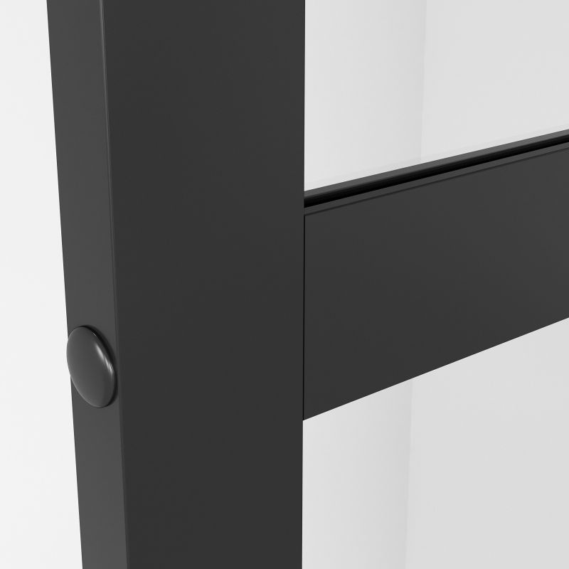 Душевая перегородка Niagara NG-688-90BLACK (90*195) черный матовый, стекло прозрачное с рисунком,1 место