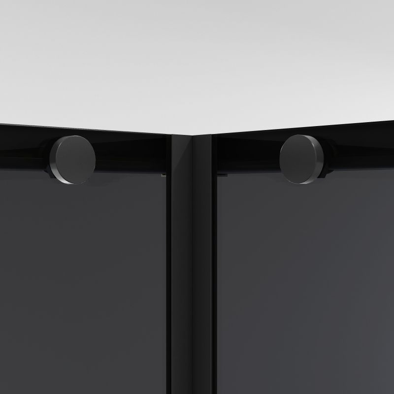 Душевой уголок Niagara NG-2822-34BLACK (80*80*195) квадрат, раздвижная, черный матовый, стекл тонирован,1 м