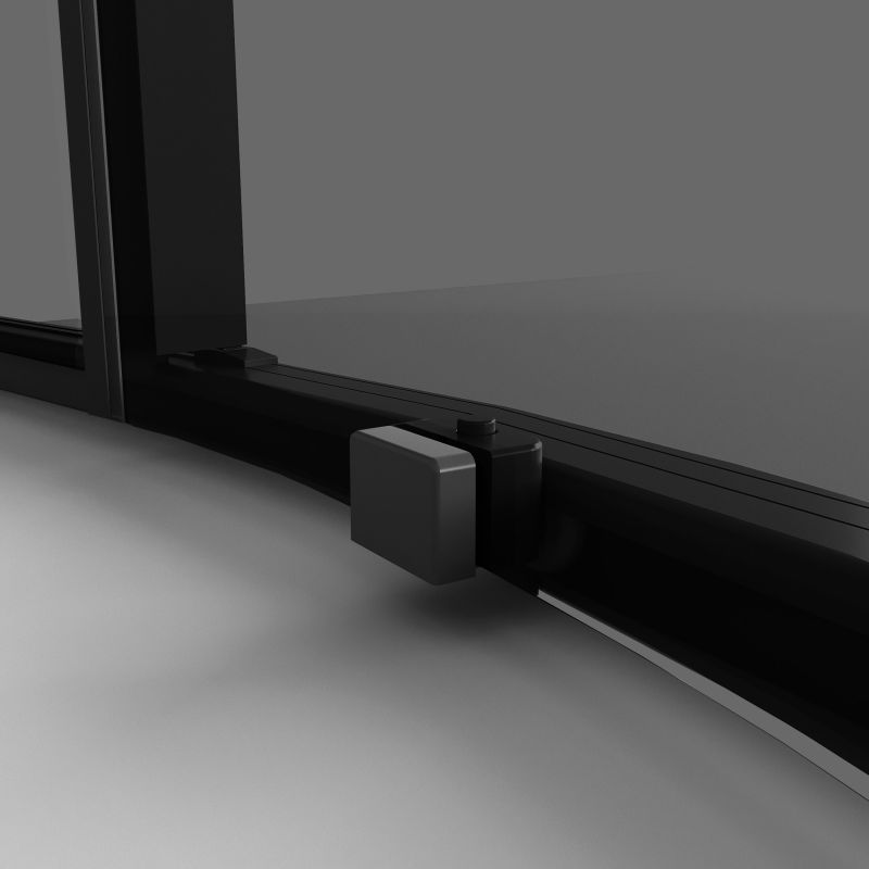 Душевой уголок Niagara NG-2826-34BLACK (90*90*195) полукруг, раздвижная, черный матовый, стекло тониров,1 м