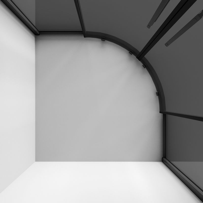 Душевой уголок Niagara NG-2826-34BLACK (90*90*195) полукруг, раздвижная, черный матовый, стекло тониров,1 м