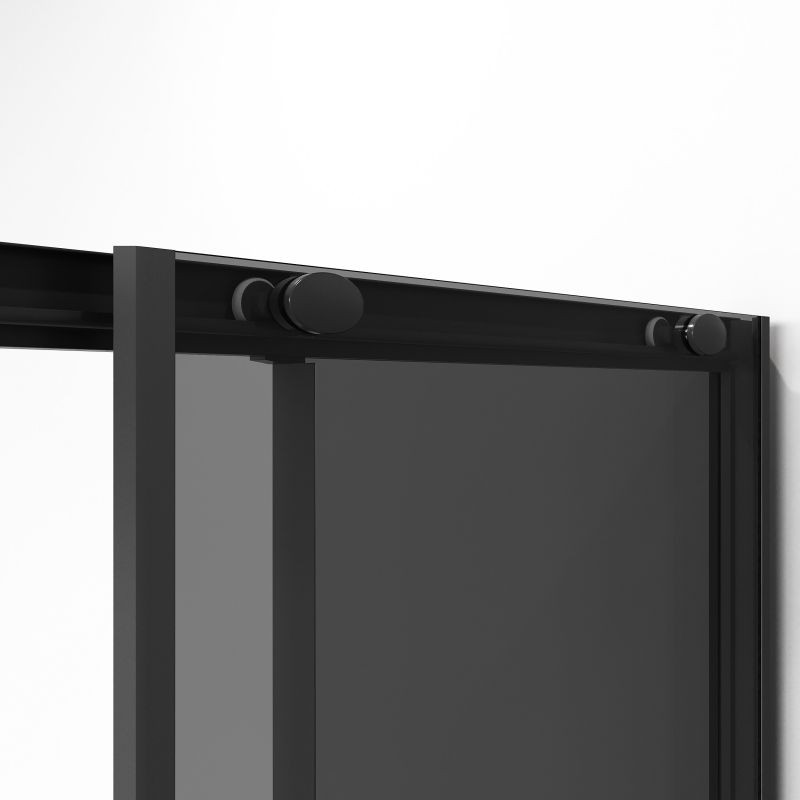 Душевой уголок Niagara NG-2828-34BLACK (80*80*195) квадрат, раздвижная, черный матовый, стекло тонирован,1м