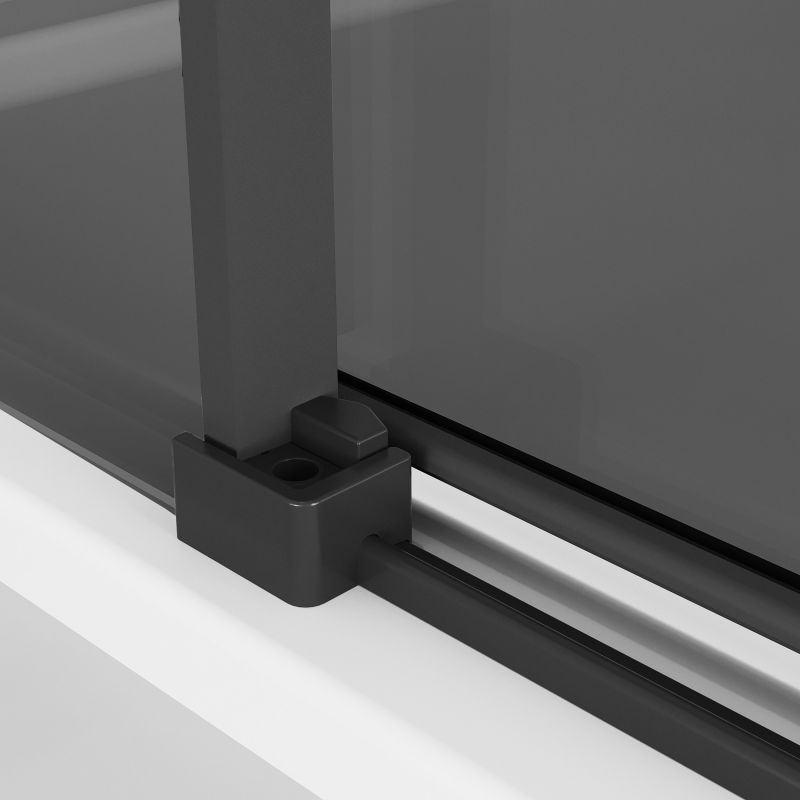 Душевой уголок Niagara NG-2828-34BLACK (80*80*195) квадрат, раздвижная, черный матовый, стекло тонирован,1м