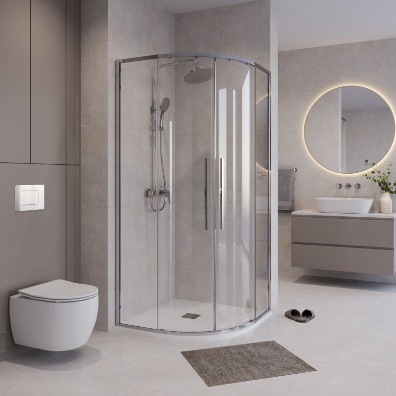 Душевой уголок Niagara NG-6626-34 (90*90*195) полукруг, раздвижная, хром, стекло прозрачное, 1 место