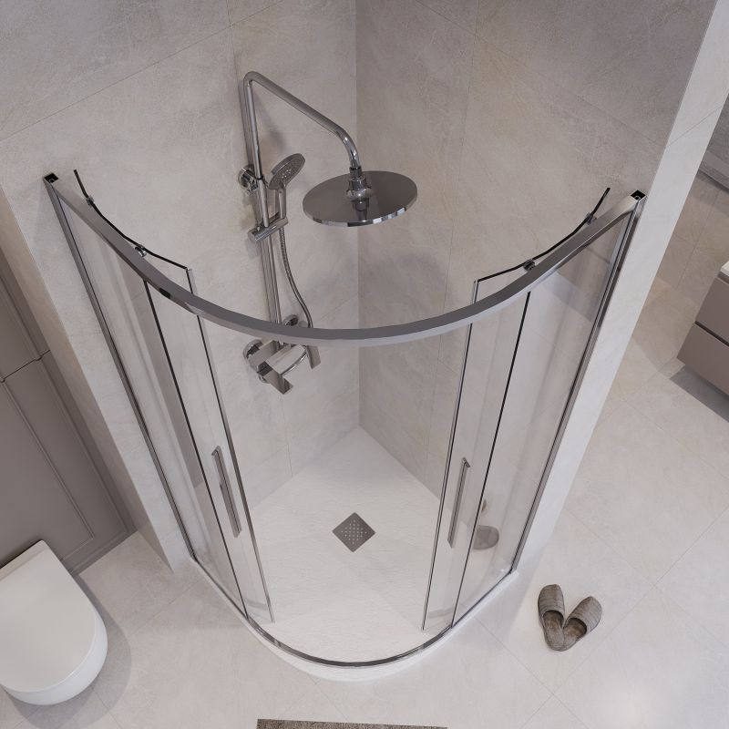 Душевой уголок Niagara NG-6626-34 (90*90*195) полукруг, раздвижная, хром, стекло прозрачное, 1 место