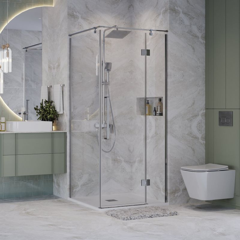 Душевой уголок Niagara NG-6631-34 (90*90*195) квадрат, распашная, хром, стекло прозрачное,1 место