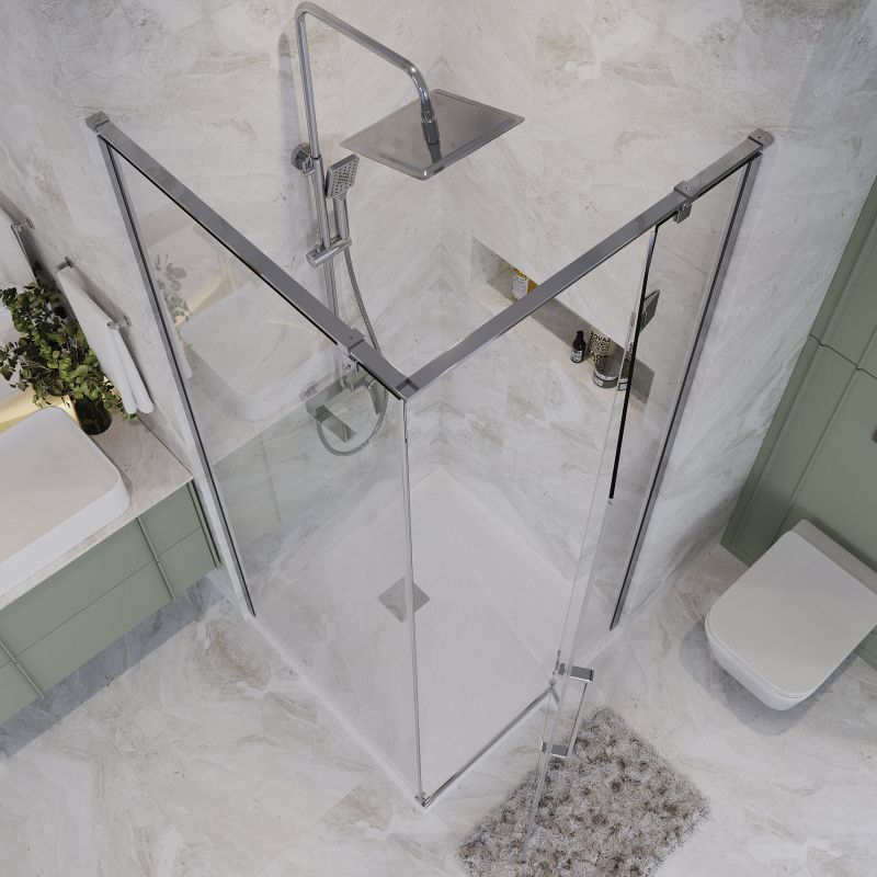 Душевой уголок Niagara NG-6632-34 (100*100*195) квадрат, распашная, хром, стекло прозрачное,1 место