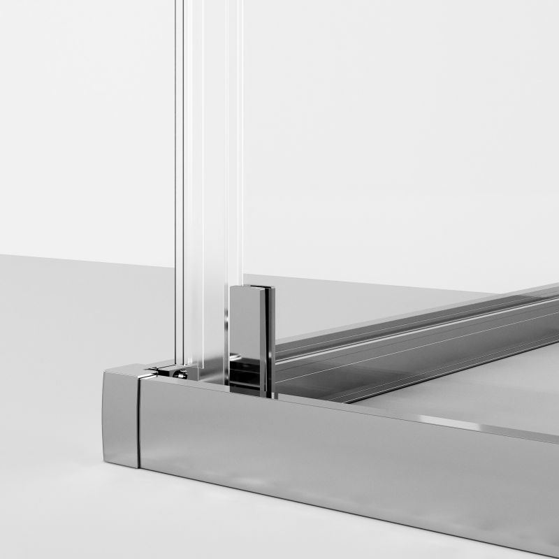 Душевой уголок Niagara NG-6633-34 (90*90*195) квадрат, раздвижная, хром, стекло прозрачное,1 место