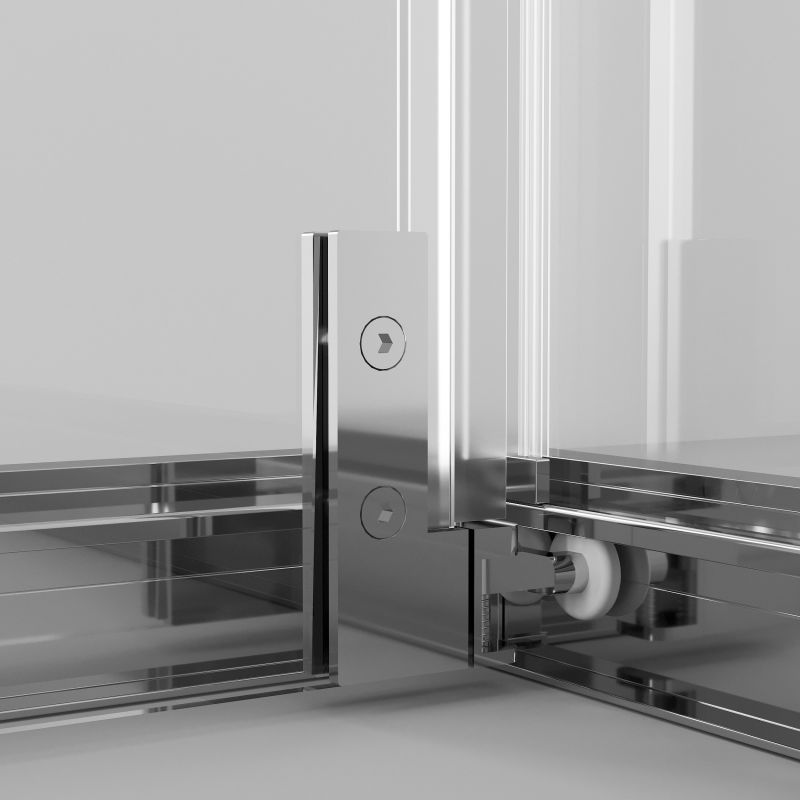 Душевой уголок Niagara NG-6633-34 (90*90*195) квадрат, раздвижная, хром, стекло прозрачное,1 место