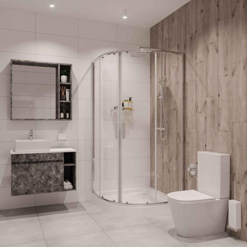 Душевой уголок Niagara NG-6686-08 (80*80*195) полукруг, двери раздвижные, 1 место