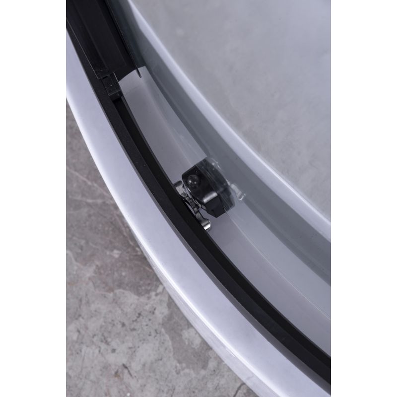 Душевой уголок Niagara NG-6821-08 BLACK (120*80*190) полукруг, двери раздвижные, 1 место