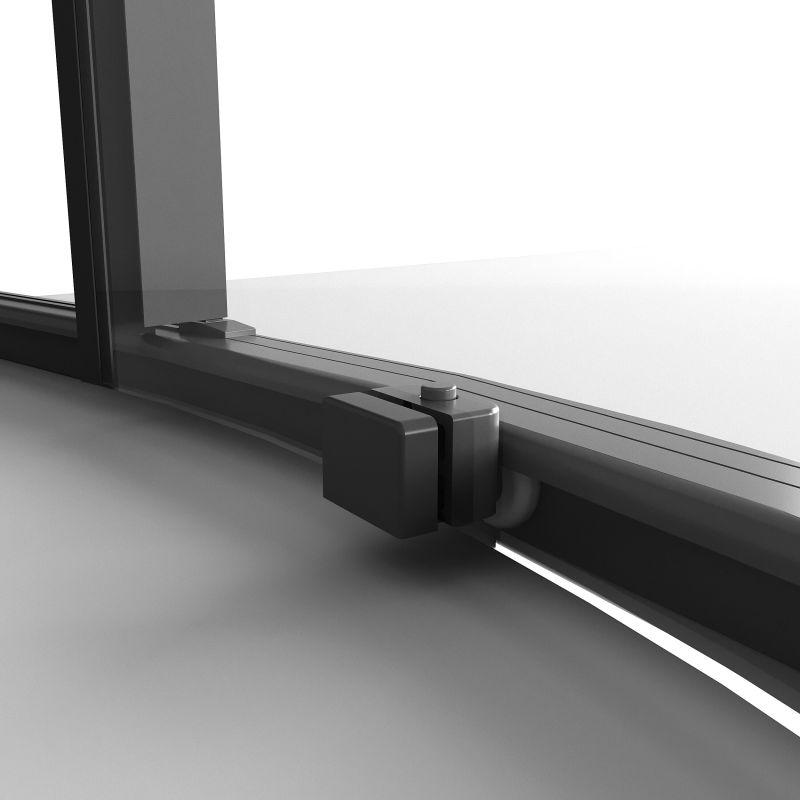 Душевой уголок Niagara NG-6825-34BLACK (80*80*195) полукруг, раздвижная, черный матов, стекло прозрач, 1 ме