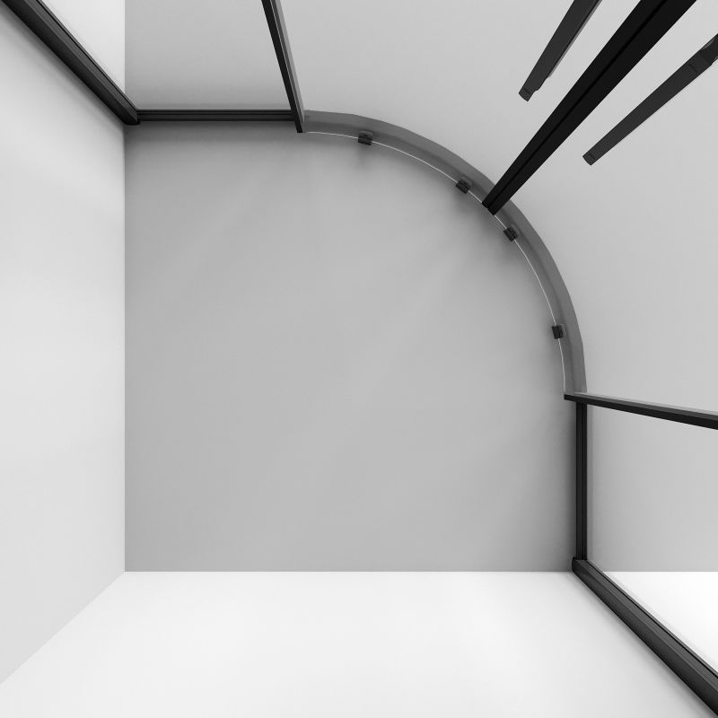 Душевой уголок Niagara NG-6826-34BLACK (90*90*195) полукруг, раздвижная, черный матов, стекло прозрач, 1 ме