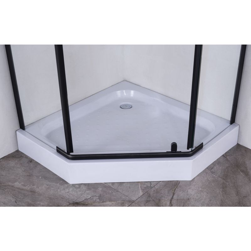 Душевой уголок Niagara NG-6834-08 BLACK (100*100*195) трапеция, дверь распашная, 1 место