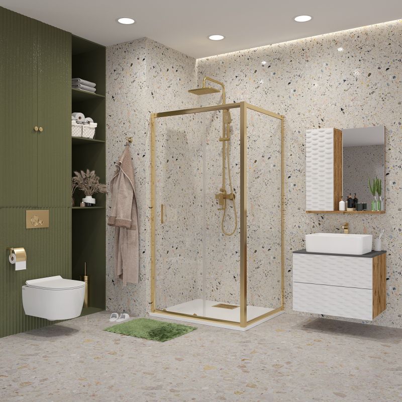 Душевой уголок Niagara NG-42-10AG-A90G (100*90*195) прямоугольник, дверь раздвижная, 2 места