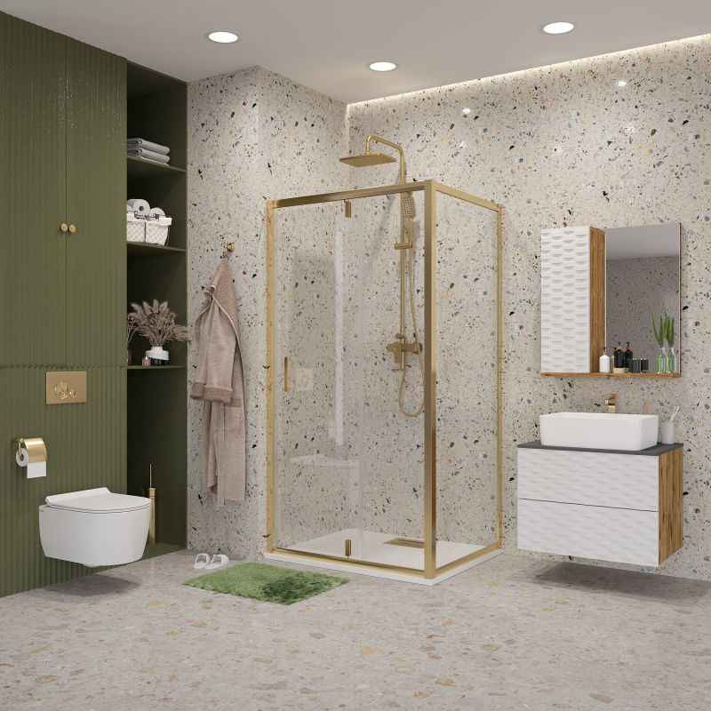 Душевой уголок Niagara NG-43-11AG-A90G (110*90*195) прямоугольник, дверь распашная, 2 места