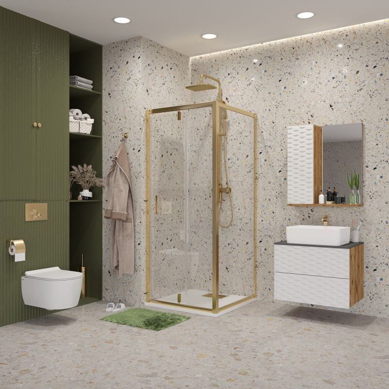 Душевой уголок Niagara NG-43-9AG-A100G (90*100*195) прямоугольник, дверь распашная, 2 места