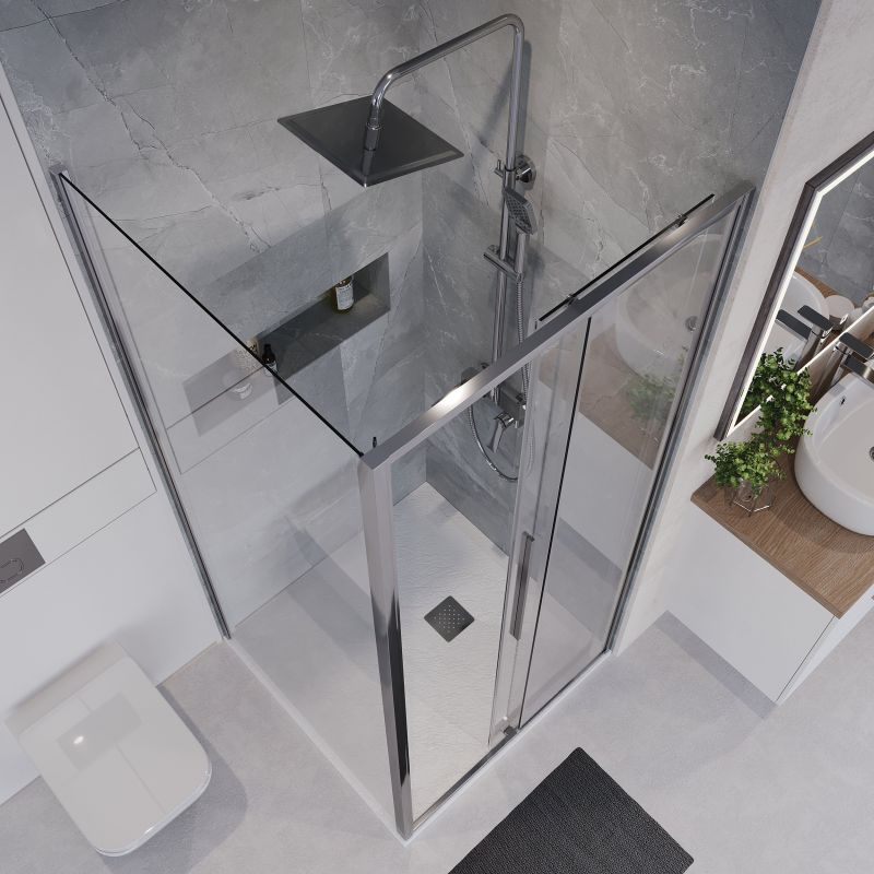 Душевой уголок Niagara NG-64-10A-A100-34 (100*100*195) квадрат,раздвижная,хром,стекло прозрачное,2места