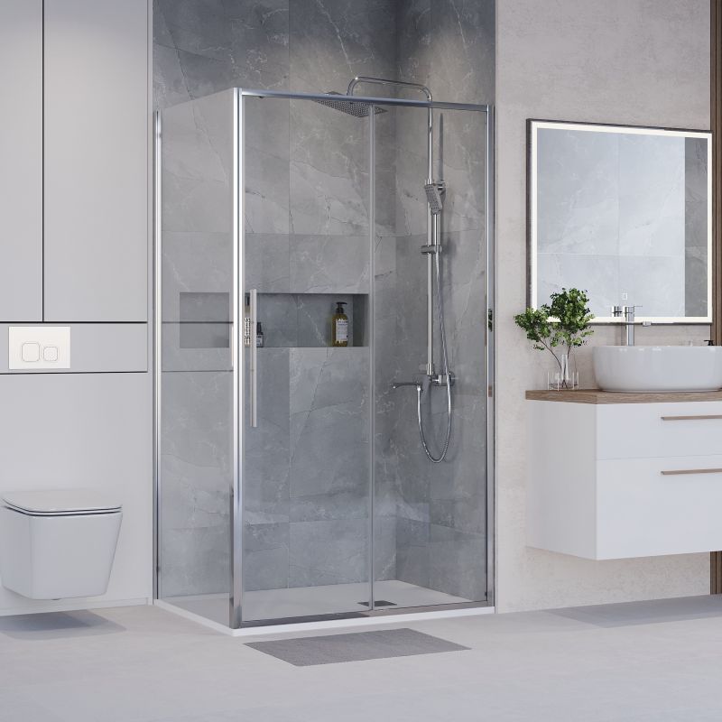 Душевой уголок Niagara NG-64-11A-A90-34 (110*90*195) прямоугольник,раздвижная,хром,стекло прозрачное,2места