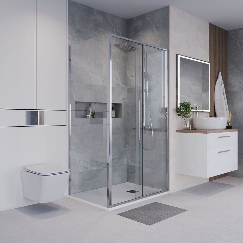 Душевой уголок Niagara NG-64-11A-A90-34 (110*90*195) прямоугольник,раздвижная,хром,стекло прозрачное,2места