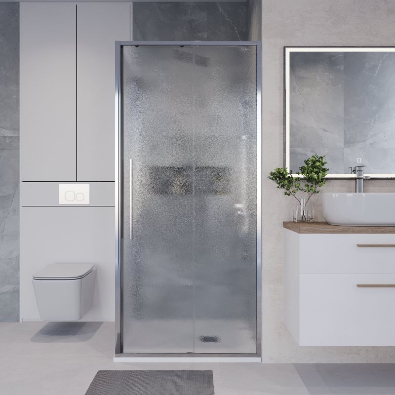 Душевой уголок Niagara NG-65-10CH-CH100-34 (100*100*195) квадрат,раздвижная,хром,стекло шиншилла,2 места