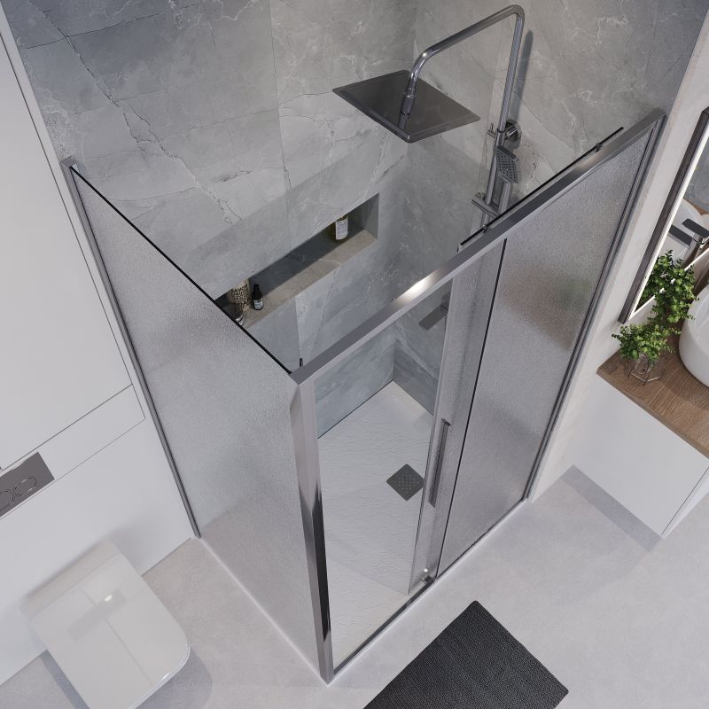 Душевой уголок Niagara NG-65-14CH-CH90-34 (140*90*195) прямоугольник,раздвижная,хром,стекло шиншилла,2 места