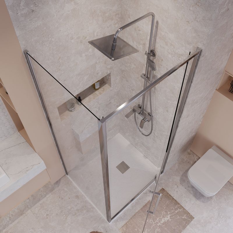 Душевой уголок Niagara NG-66-9A-A80-34 (90*80*195) прямоугольник,распашная,хром,стекло прозрачное,2 места