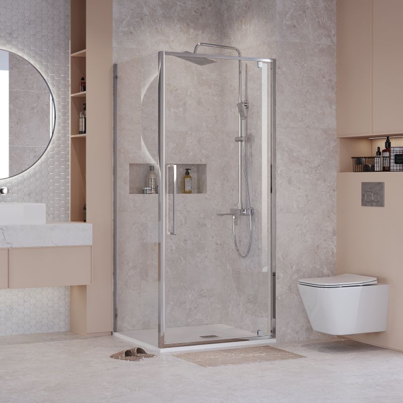 Душевой уголок Niagara NG-66-9A-A90-34 (90*90*195) квадрат,распашная,хром,стекло прозрачное,2 места