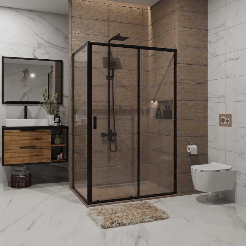 Душевой уголок Niagara NG-82-12AB-A80B (120*80*195) прямоугольник, дверь раздвижная, 2 места