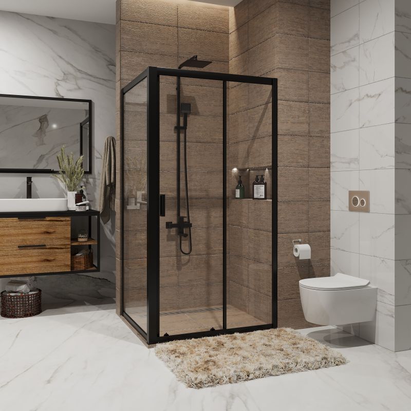 Душевой уголок Niagara NG-82-9AB-A100B (90*100*195) прямоугольник, дверь раздвижная, 2 места