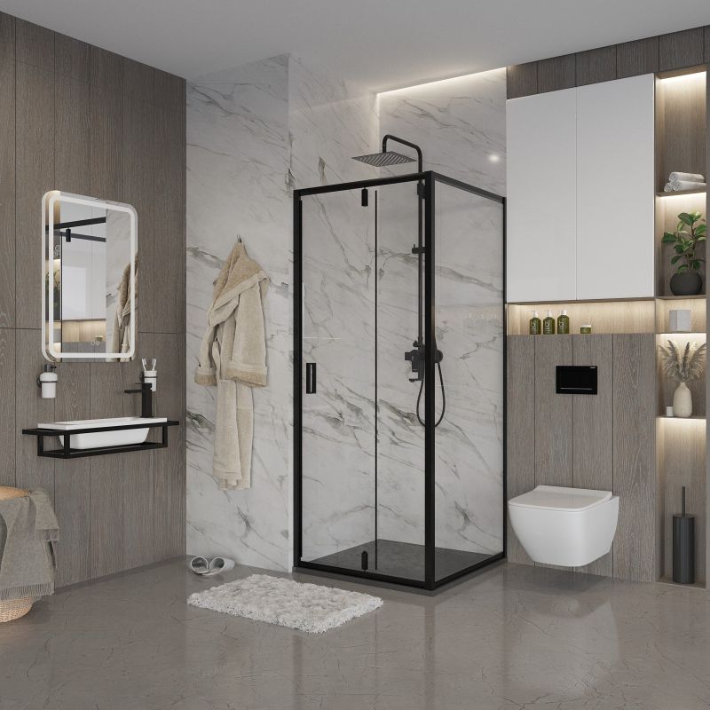 Душевой уголок Niagara NG-83-8AB-A100B (80*100*195) прямоугольник, дверь распашная, 2 места