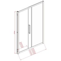 Душевая дверь в нишу Aquanet Delta NPE6121, 160 x 200 см, стекло прозрачное, профиль хром, 273613