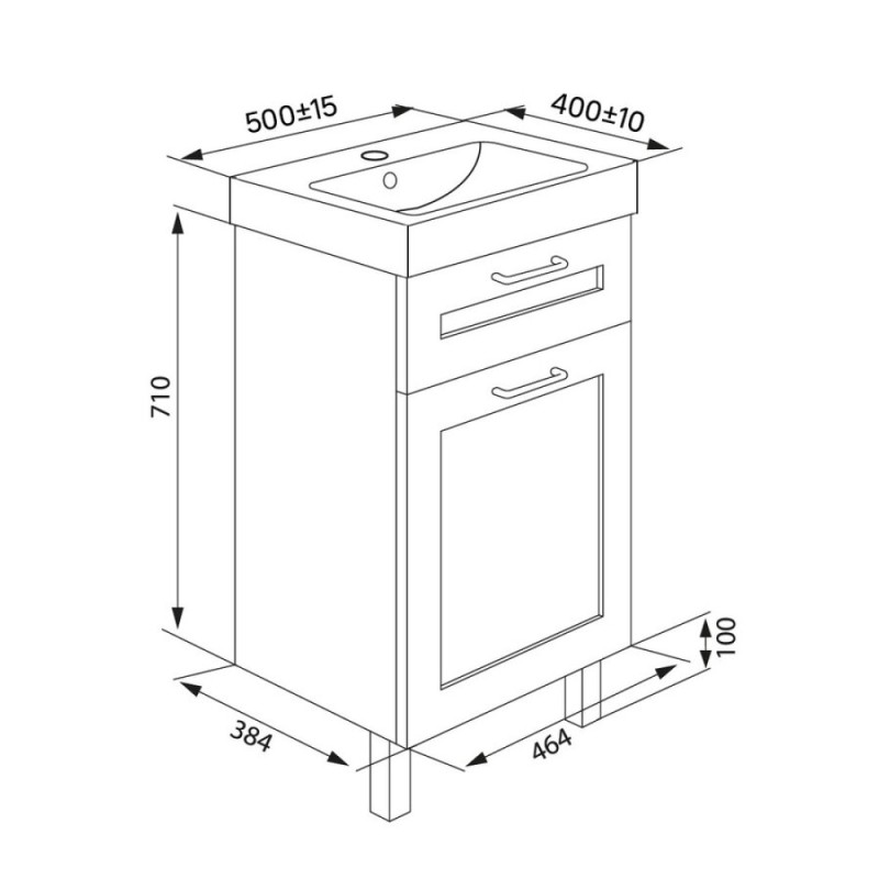 Тумба с раковиной Iddis New Sena 50 см подвесная, белая/дерево, NSE50W1i95K