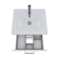 Тумба с раковиной Iddis New Sena 50 см подвесная, белая/дерево, NSE50W1i95K