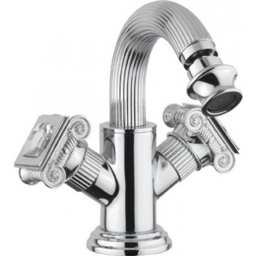 Смеситель Cezares Olimp BS2-01-Sw цвет хром, ручки квадратные Swarovski