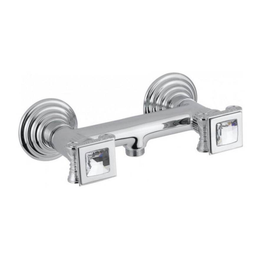 Смеситель Cezares Olimp DS-01-Sw цвет хром, ручки квадратные Swarovski