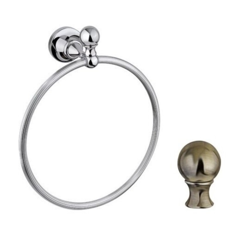Полотенцедержатель кольцо Cezares Olimp RN-02-Sw цвет бронза, ручки Swarovski