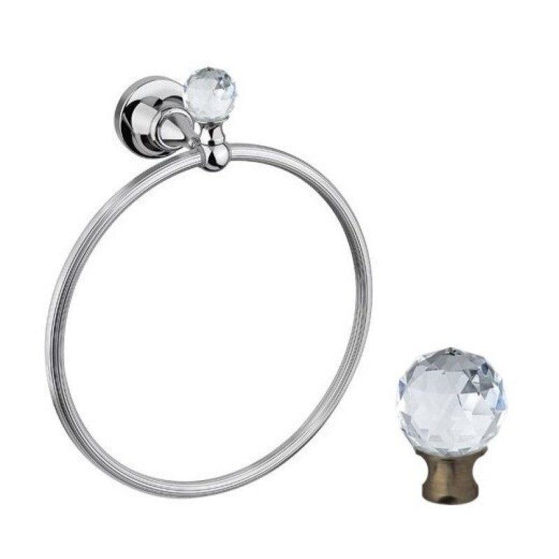 Полотенцедержатель кольцо Cezares Olimp RN-03/24-Sw цвет золото, ручки Swarovski