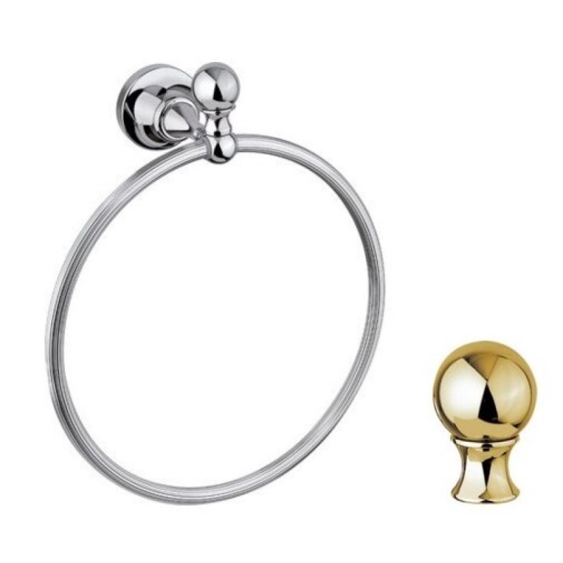 Полотенцедержатель кольцо Cezares Olimp RN-03/24-Sw цвет золото, ручки Swarovski
