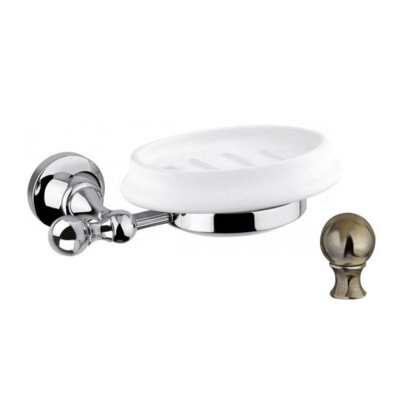 Мыльница Cezares Olimp SOD-01-Sw цвет хром, ручки Swarovski