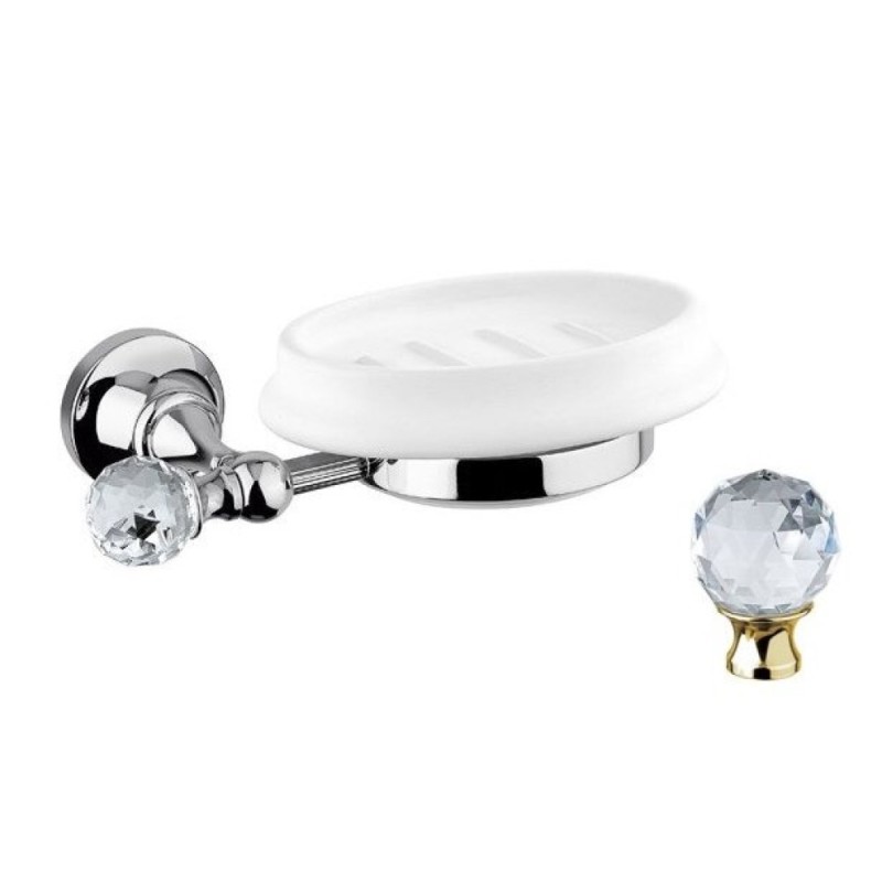 Мыльница Cezares Olimp SOD-01-Sw цвет хром, ручки Swarovski