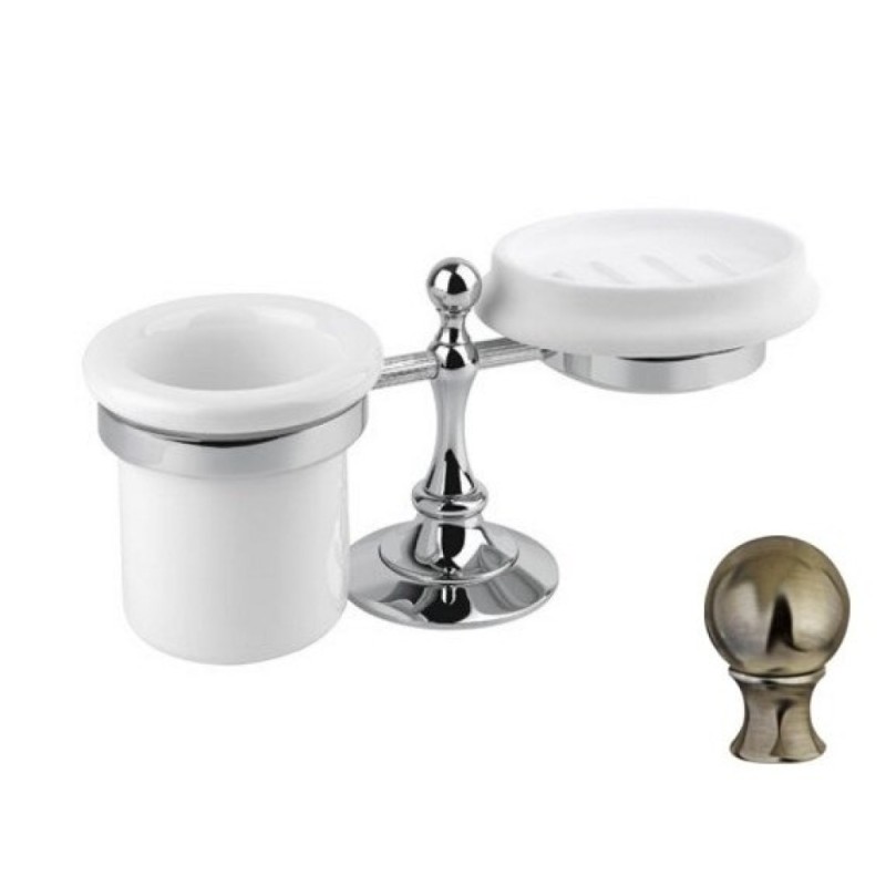 Стакан и мыльница настольные Cezares Olimp-STT-01-Sw цвет хром, ручки Swarovski