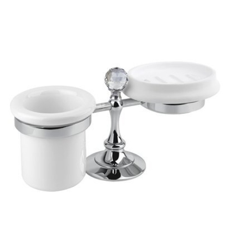 Стакан и мыльница настольные Cezares Olimp-STT-02-Sw цвет бронза, ручки Swarovski