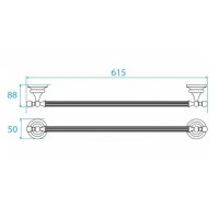 Полотенцедержатель Cezares Olimp-TH06-01-M, 60 см, хром