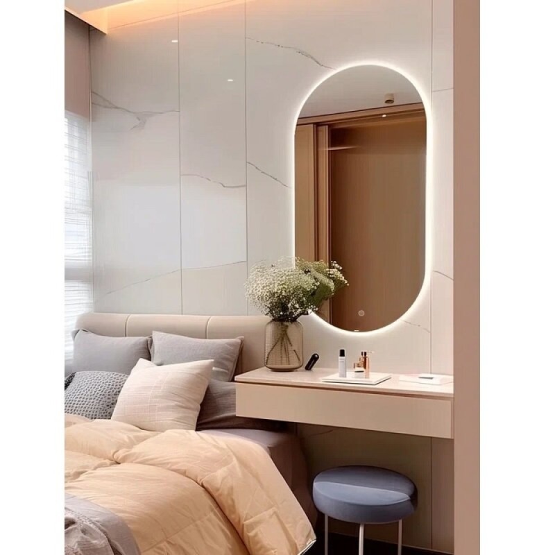 Зеркало Orange Nature ON-60OVZE, с LED подсветкой и сенсором, цвет белый