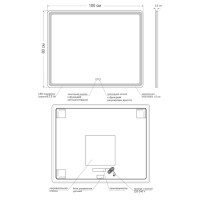 Зеркало Orange Nature ONP-100ZE, 100 см, с LED подсветкой и антизапотеванием, сенсор, белое