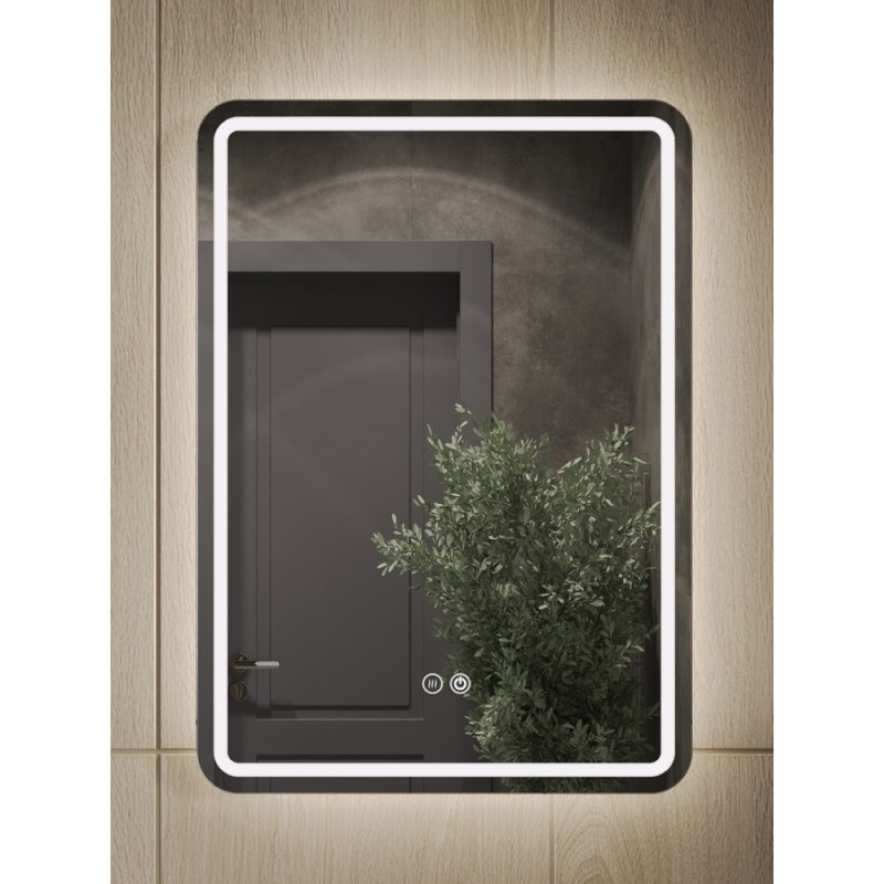 Зеркало Orange Nature ONP-60ZE, 60 см, с LED подсветкой и антизапотеванием, сенсор, белое